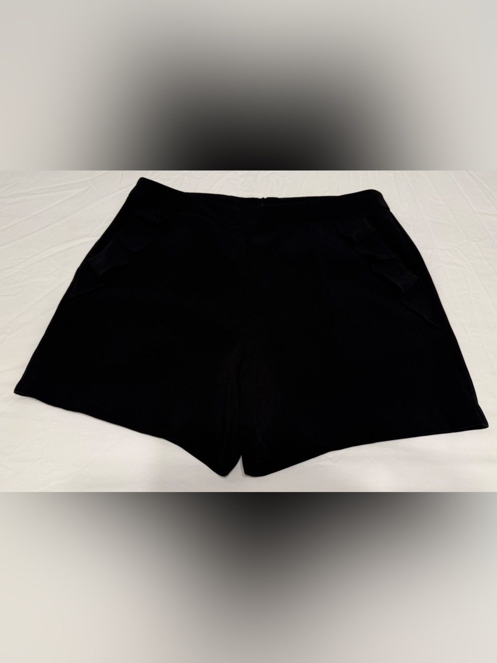 Jade High Rise Black Ruffle Pocket Dressy Shorts Size 8